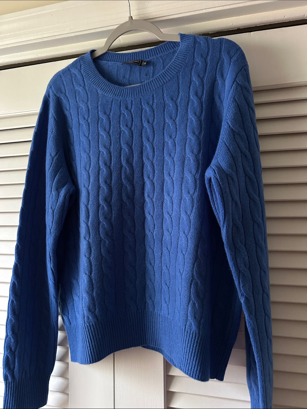 Vineyard Vines Blue Cable-Knit Cashmere Crewneck Sweater